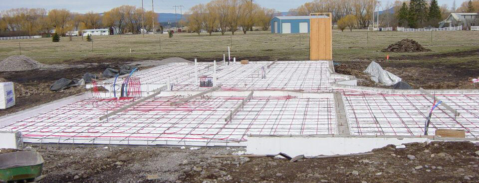 Radiant floor heating installation by In-Sink Plumbing in a Montana home